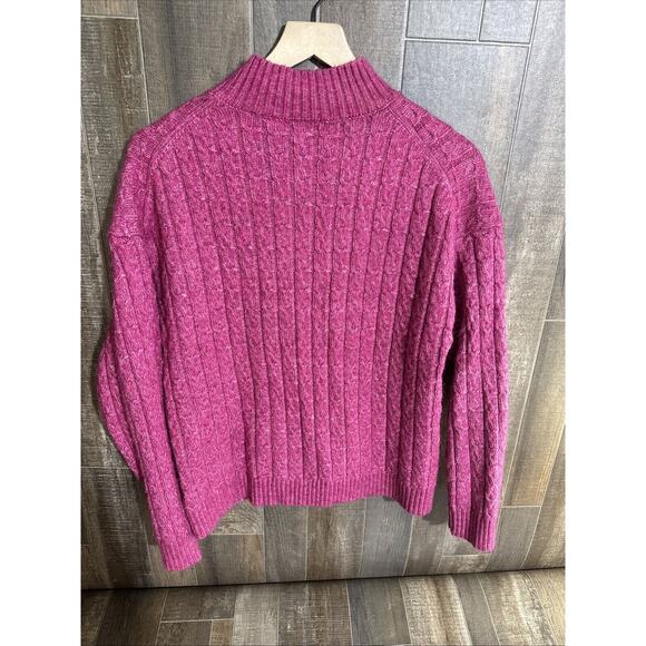 St.John’s Bay cable knit chunky sweater Pink,‎ size Petite Large (PL) - Picture 2 of 8